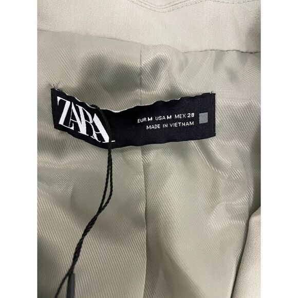 Zara Womens Blazer Suit Jacket Size M light green Single Breasted 9929/327 NWT - Picture 6 of 11